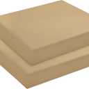 downluxe Outdoor Chair Cushions Set of 2 for Patio Furniture, Water-Resistant Square Corner Patio Chair Cushions with Ties, High Density Foam Outdoor Seat Cushion, 18.5" X 16" X 3", Khaki