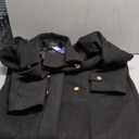 chouyatou Women's Winter Double Breasted Midi Long Wool Pea Coat Notch Lapel Winter Trench Coat (X-Large, Black)