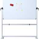 VIZ-PRO Double-Sided Magnetic Mobile Whiteboard, 72 x 48 Inches, Rolling Dry Erase Board Easel Stand on Wheels with Aluminium Frame for School Office Home 6' x 4'