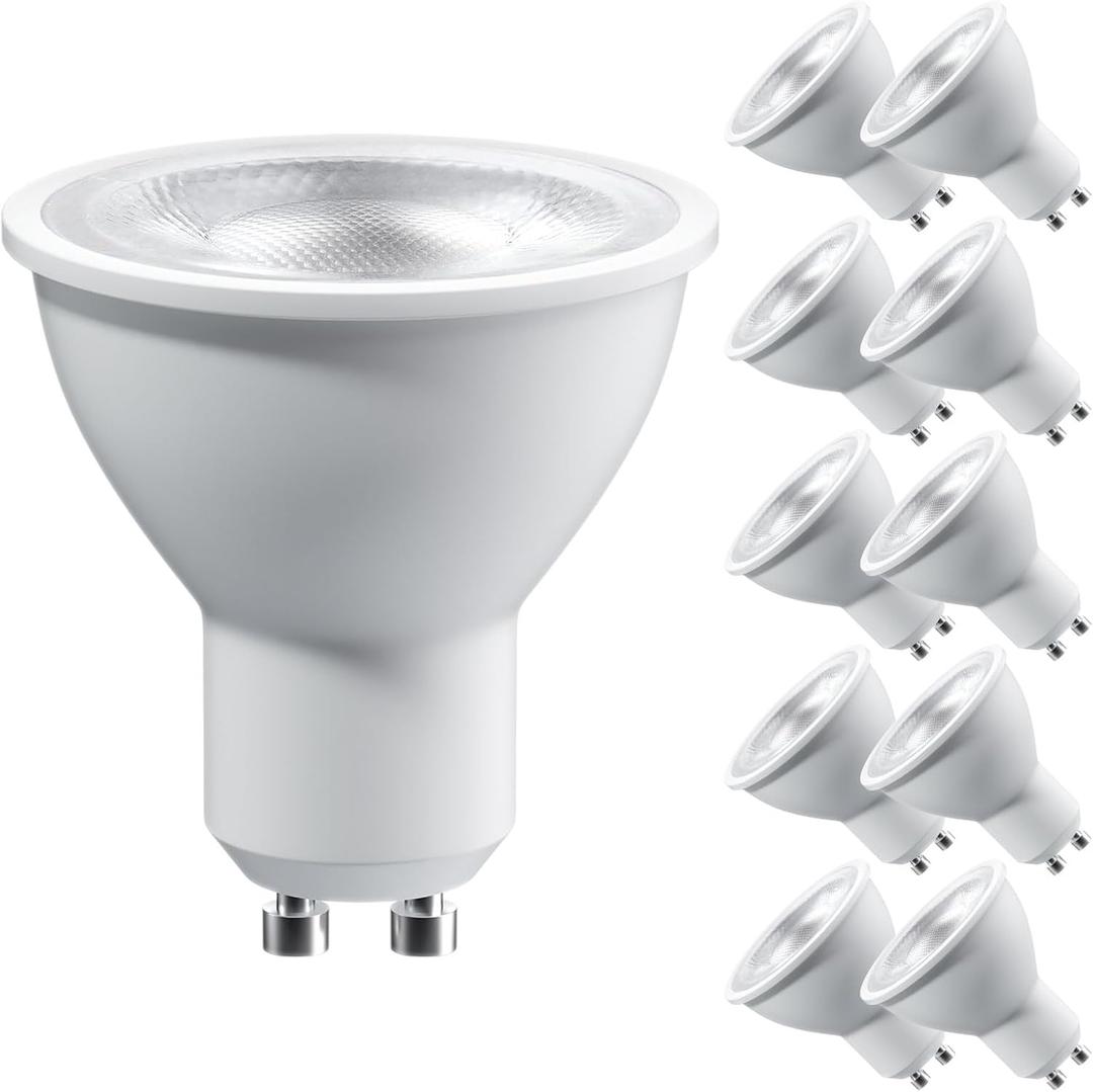 GU10 LED Bulbs, Dimmable 7W (50W Halogen Equivalent) LED Light Bulbs, 3000K Warm White Light, 10 Pack 630LM Bulb for recessed Ceiling Light Track Light Spotlight