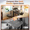 Huuger Folding Desk with Storage Shelf, 39.3 Inch Foldable Computer Table for Small Spaces, Space Saving Sofa Table for Couch, Writing Work Office Computer Desk, Easy to Fold, Black, 18.5"D x 39.4"W