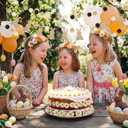 Boao 3 Pcs Easter Bunny Felt Banner with String 8 Pom Pom Balls Banner with Felt Bunny Farmhouse Easter Tree Decorations for Mantle, Indoor Holiday Birthday Party Supplies(Brown Color)
