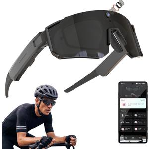 Sport AI Smart Glasses with Camera and EIS Stabilization, Bluetooth 8MP HD Camera 1200P Video Recording, AI Voice Assistant Photo Recognition, Real-Time Translation, Polarized Lenses Sunglasses