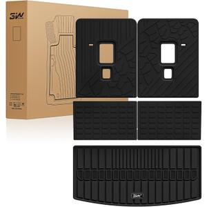3W Cargo Liner & Seatback Mats Compatible with 2021-2025 2026 Jeep Grand Cherokee L 6&7 Seats All-Weather Protection TPE Cargo Mats for Grand Cherokee L Heavy Duty Car Accessories