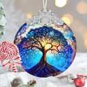 Tree of Life Ornament, 3" Stained Glass Christmas Decor, Christmas Ornaments, Christmas Tree Ornaments, Tree of Life Decor Gift, Unique Gift Idea, Perfect for Holiday Party, Window, Tree, Home Decor