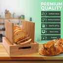 Adjustable bread loaf slicer + bread slicer guide for sourdough; sandwich bread slicer, butter cutter and spreader knife + foldable design, crumb tray, non-slip base, compact storage