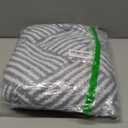 jinchan Boho 100% Cotton Blanket Muslin Twin Size 60x80 Inches Lightweight 3-Layer Geometric Square Striped Pattern Reversible Quilt Throw Soft Breathable Comfy All Seasons for Couch Bed Decor, Blue