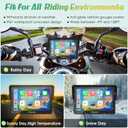 Carpuride W502 Motorcycle GPS Wireless Portable Carplay/Android Auto Waterproof Car Stereo, 5" IPS Touch Screen with Dual Bluetooth, Navigation/Siri/G00gle Assistant for Motorbike