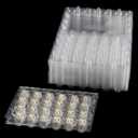LEXININ 100PCS 24 Grid Quail Egg Cartons, Clear Quail Egg Containers, Plastic Quail Egg Holder Trays for Kitchen Storage