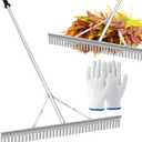 Aluminum Landscape Rake,Landscape Rake 36",Leaf Rake Tool for Loosening Soil,Lawn Care,Weeding Lake,Garden,Pond,Beach Landscaping(36" Head X 67" Handle)