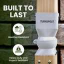 Directional Downspout Connector, 2.6 x 2.6", 360-Degree Rotation, Adjustable Angle (White)