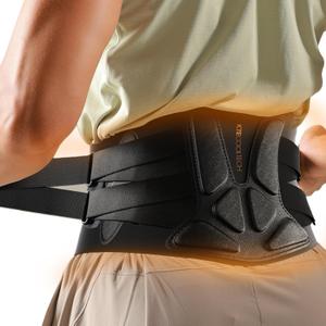 Heating Pad for Lower Back -45" Cordless Massager Heat Belt-Portable Massage Support Heated Relief Pain Cramps-4 Heat & Vibration Brace Wrap Women Men Christmas Birthday Gifts