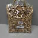 GYASVWU Woven Hanging Basket Water Hyacinth Hanging Wall Basket Wicker Handmade Baskets for Garden Farmhouse Home (Seagrass mouth)