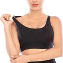 RUNNING GIRL Sports Bras for Women,Padded Sports Bra Tank Top Sexy Crisscross Back High Impact Longline Workout Yoga Bra (Black, M)