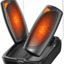 Hand Warmers Rechargeable with Charge Case, 2 Packs 14,000mAh Electric Hand Warmer Battery Powered Dual Sided Reusable Long Battery Life Portable Pocket Heater Gifts for Men Women Golf, Hunting Gear (Black)
