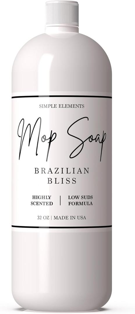 Mop Soap Highly Scented Fragrance, Long Lasting Luxury Floor Cleaner for Hardwood, Tile, Laminate & Stone, Low Suds No Residue Formula, All Mop Types, Made in USA, 32oz Brazilian Bliss Fragrance