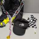 Race Car Driver Costume Boys Racer Jumpsuit With Car Cap Kids Dress Up for Halloween (XL(for height 57"-60"), Black)