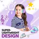 JoySpark Kids Bluetooth Headphones, Lightweight Wireless Headphones for Kids, 85/94dB Volume Limited, 60 Hours Playtime, Bluetooth 5.3, Over-Ear Toddler Headsets with Built-in Mic-Purple