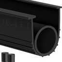 MYFAMIREA Garage Door Bottom Seals Rubber 16.4FT Weather Stripping Weatherproof Seal Replacement Strip Kit with 5/16"T Ends & 2 End Plugs, Universal U+O Ring Buffering Sealing for Double Track, Black