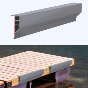 Gaahing 10pcs x 19.7" Heavy-Duty Boat Dock Side Bumper, Grey Full Face Dock Edging Guard for Piling and Pier Protection, Includes Mounting Screws