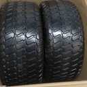 2 Pack 15x6.00-6 Flat Free Tire and Wheel, Solid Lawn Mower Tires 15x6.00-6, 15x6.00-6 Solid Tires （White Rim)