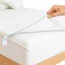 Sleep Tight EasySwap Fitted Sheet Set  Includes 1 Fitted Base & 2 Zip Sheets  100% Cotton, 600 Thread Count, Extra Deep Pockets (15) (White, Queen)