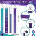 2 x Ecally 100 Pcs Suicide Prevention Awareness Lanyard Keychains Gifts Bulk Purple Teal Ribbon Inspirational Keychains Prevention Awareness Inspirational Supplies