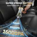 Cordless Car Vacuum Cleaner: Handheld Vacuum with 16000Pa Strong Suction, Brushless Motor & HEPA Filter, 7-in-1 Cleaning Kit, Type-C Charging for Home Office Car Pet - Cinder