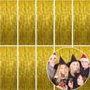 10 Pack Foil Curtain Backdrop Gold Metallic Tinsel Foil Fringe Curtains Photo Booth Props for Birthday Wedding Engagement Baby Shower Bachelorette Christmas Holiday Celebration Party Decorations