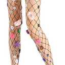 Women Sequins Flower Mesh Tights Fishnet Pantyhose for Stockings
