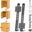 Pocket Door Slides, Cabinet Pocket Door Slide,Pocket Door Hinge,Pivot Door Slide Hardware Inset,Cabinet Pocket Door Hardware Kit Fit for Inset Door,Cabinet Door (16 inches, Pieces, 2)