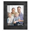 NWDCLF Rustic 8x10 Wood Picture Frame with Real Glass, Farmhouse Photo Frame for Tabletop & Wall Mount, Natural Wooden Frame for Family Photos, Gifts, Home Décor, Black