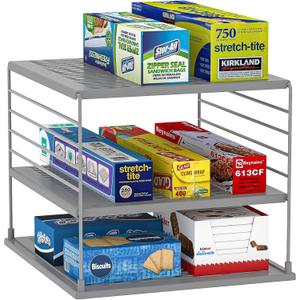 Upgraded Pantry Organizers and Storage- Divided Compartment Holder for Foil and Plastic Wrap Organizer- Kitchen Organizers and Storage for Aluminum Foil, Wraps, Box- Organization and Storage