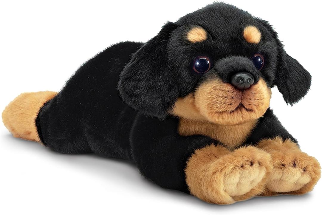 Bearington Gunner Rottweiler Stuffed Animal Dog Plush - 15" Soft and Realistic Rottweiler Plush Toy with Ultra-Soft Fur and Huggable Body - Adorable Stuffed Dog Gift for Kids, Adults, and Dog Lovers