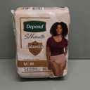 Depend Silhouette Adult Incontinence & Postpartum Bladder Leak Underwear for Women, Maximum Absorbency, Medium, Pink, 14 Count, Packaging May Vary
