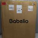 Babelio Upgraded Baby Gate with Cat Door, 29-43" Auto Close Durable Dog Gate for Stairs, Doorways and House, Easy Walk Thru Safety Gate with Pet Door Includes 4 Wall Cups, Black