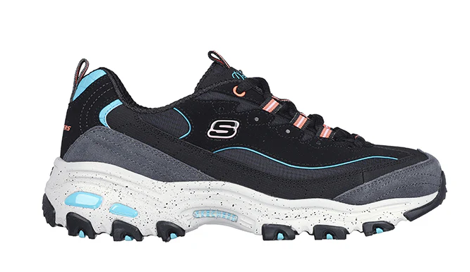Skechers D'Lites The Original Womans Black Shoes 8.5