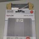 Taylor Glass Textured Paint Herringbone Design Digital Bathroom Scale, Gray, 5273274