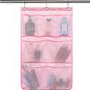 Hanging Mesh Shower Caddy for Bathroom - Quick Drying Portable Shower Organizer with Multiple Pockets for Soap,Shampoo and Cruise Ship Essentials Saving Bathroom Storage, Pink, 2 Pack