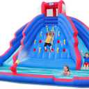 Sunny & Fun Ultra Climber Inflatable Water Slide Park  Heavy-Duty for Outdoor Fun - Climbing Wall, Two Slides & Splash Pool  Easy to Set Up & Inflate with Included Air Pump & Carrying Case