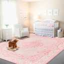 Istana 9x12 Area Rug - Pink 9 x 12 Area Rugs for Living Room - Foldable 9x12 Rugs for Bedroom/Living Room Rug - Stain Resistant Washable & Eco-Friendly Area Rugs