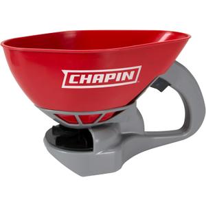 Chapin International 8706A 1.6-Liter Hand Crank Turf Spreader, Poly Scoop with Thumb Control, 1-pack, Red