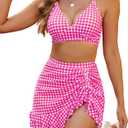Blooming Jelly Women's High Waisted Bikini Sets Tummy Control Swim Skirt Two Piece Swim Suit 2025 Retro Swimsuit, XXL