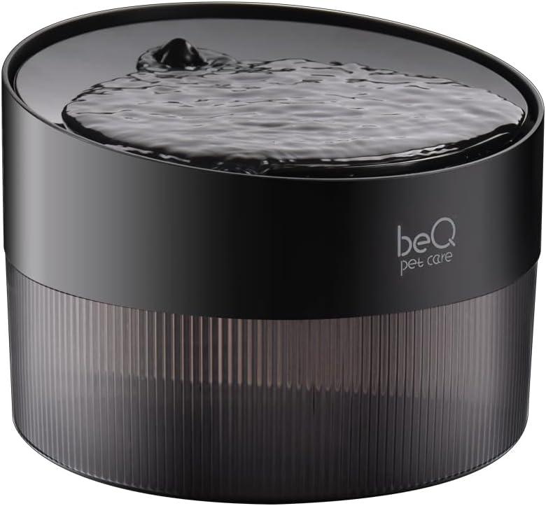 beQ Cat Water Fountain,2.5L/84oz Indoor Ultra-Quiet Pet Water Dispenser, BPA Free, Visible Water Level, Suitable for Cats, Small Dogs, and Other Pets, with Large Size Filter
