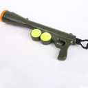 Dog Ball Launcher for Pet, Dog Ball Thrower Launcher with 2 Tennis Balls & Shoulder Strap, 23.4" Long-Range Ball Launcher Toy for All Dog Breeds, Tennis Ball Launcher for Dogs, Green