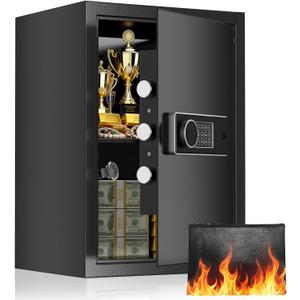 19.7 Inch Tall Large Safe Box, 3.4 Cuft Home Safe with Fireproof Bag, Anti-Theft Lock Box with Alarm System and Digital Keypad for Document, Cash, Valuables