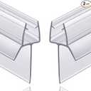 2-Pack Butecare Frameless Shower Door Bottom Seal with Long Sweep for Glass Doors – Stop Shower Leaks and Create a Water Barrier (5/16” x 36”)