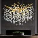 Modern Crystal Chandelier, 30" Chandeliers for Dining Room, Gold K9 Crystal Tree Branches Crystal Chandelier,10-Light Living Room Chandeliers, for Entryway, Foyer, Bedrooms, Bathroom
