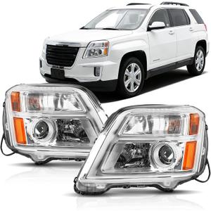 Headlight Assembly fit For 2016 2017 GMC Terrain,also fit 2010 2011 2012 2013 2014 2015 GMC Terrain with the included adapter Harness, OE Style
