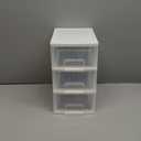 3 Drawer Storage Organizer, White Plastic Drawer Storage, Small Desktop Organizer for Home, Office